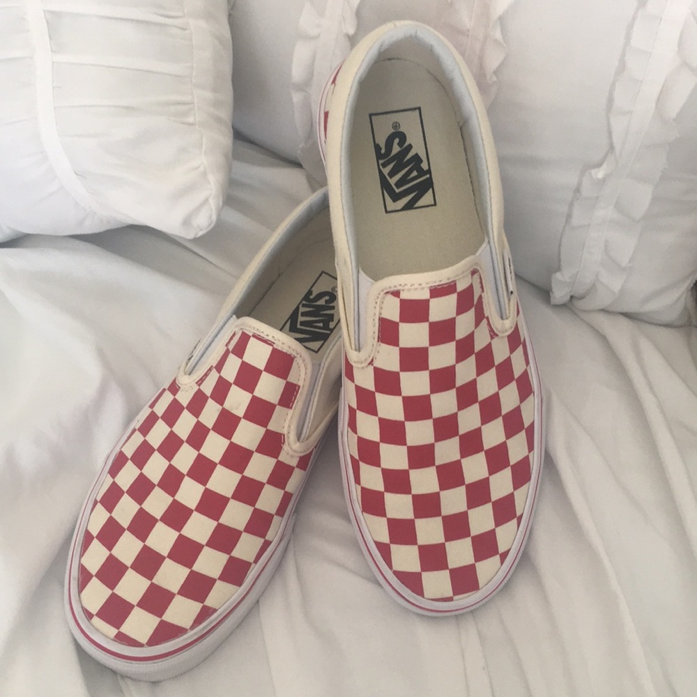 Vans slip on checkers shoes